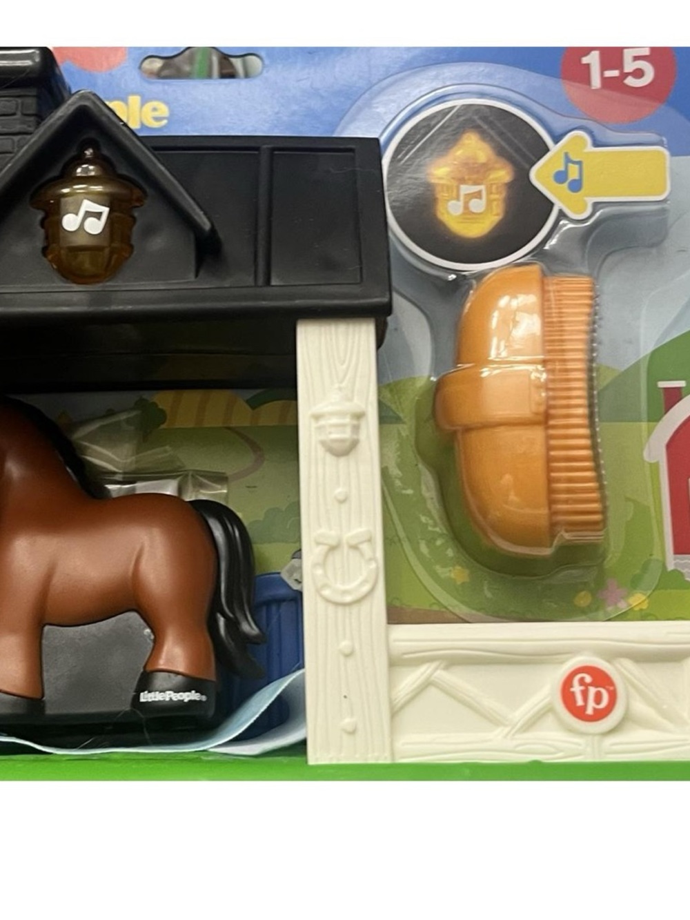Fisher-Price Little People Brown Horse Playset with Orange Brush
